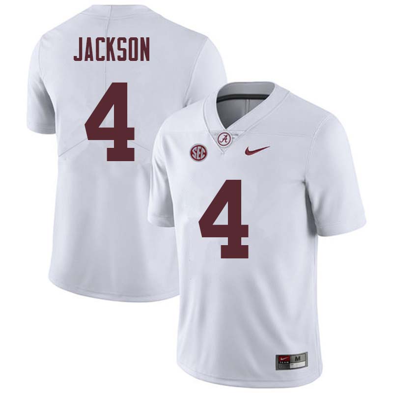 Men #4 Eddie Jackson Alabama Crimson Tide College Football Jerseys Sale-White